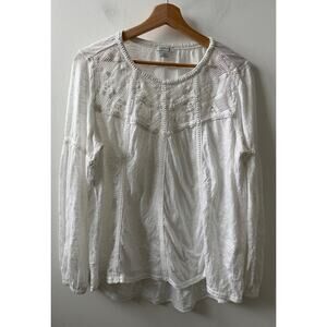 Sundance Royal Rosie crinkle top women's size L